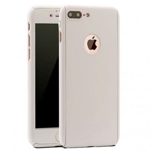 Husa Apple iPhone 7 Plus Full Cover 360 Argintiu + Folie de protectie-0