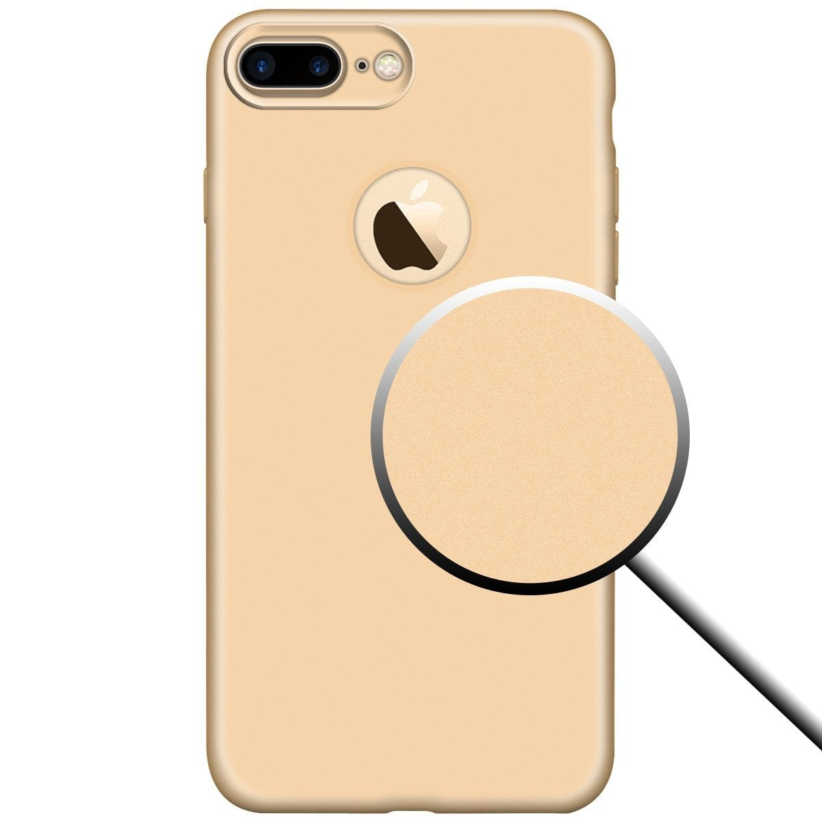 Husa Apple iPhone 7 Plus Full Silicone 360 Auriu-3