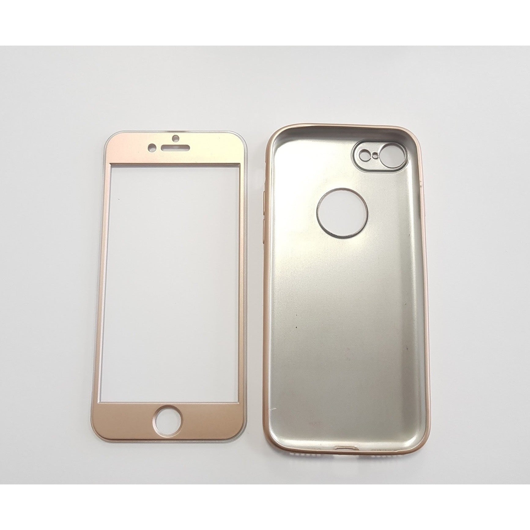 Husa Apple iPhone 7 Plus Full Silicone 360 Auriu-5