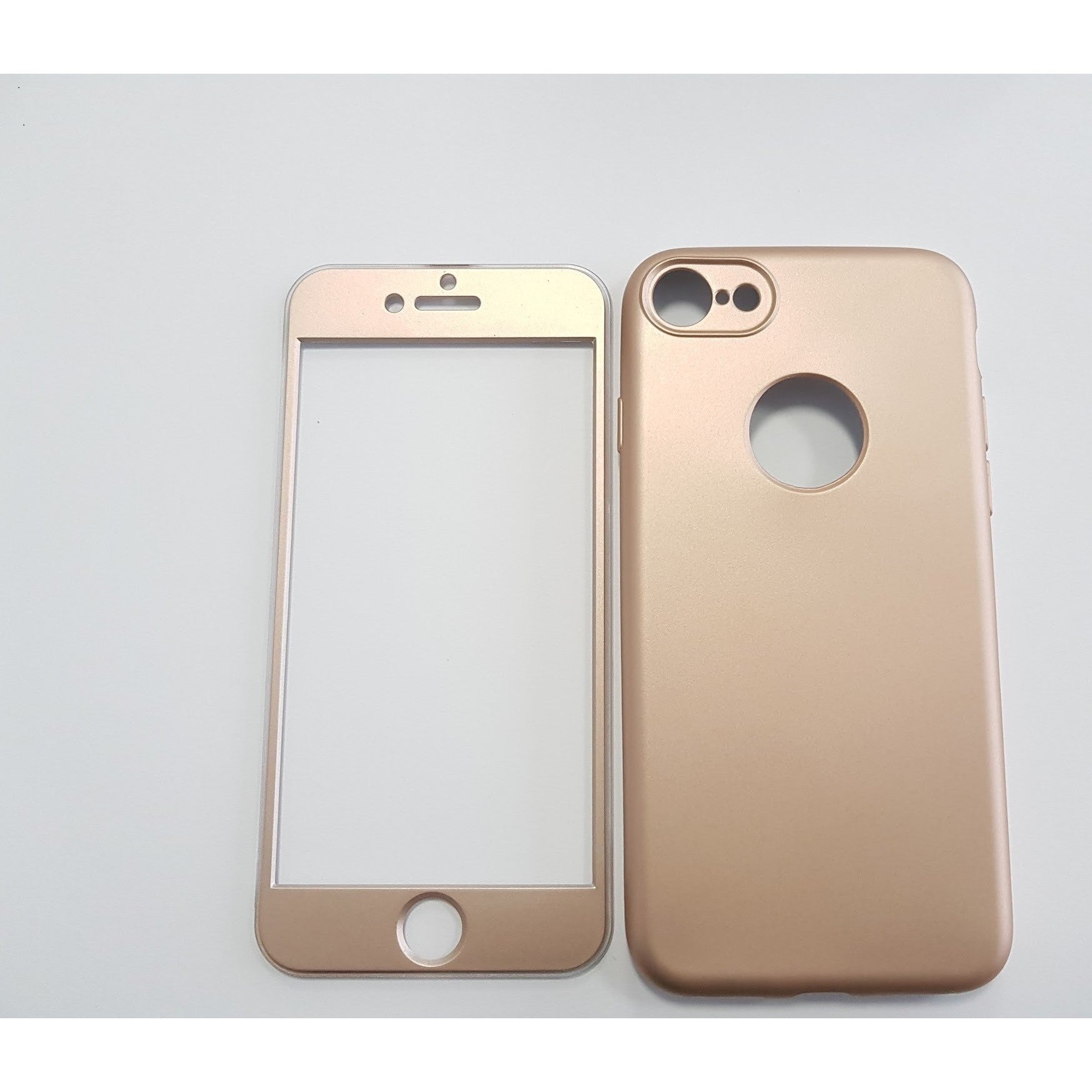 Husa Apple iPhone 7 Plus Full Silicone 360 Auriu-7
