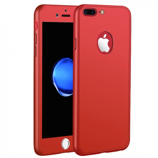 Husa Apple iPhone 7 Plus Full Silicone 360 Rosu-1