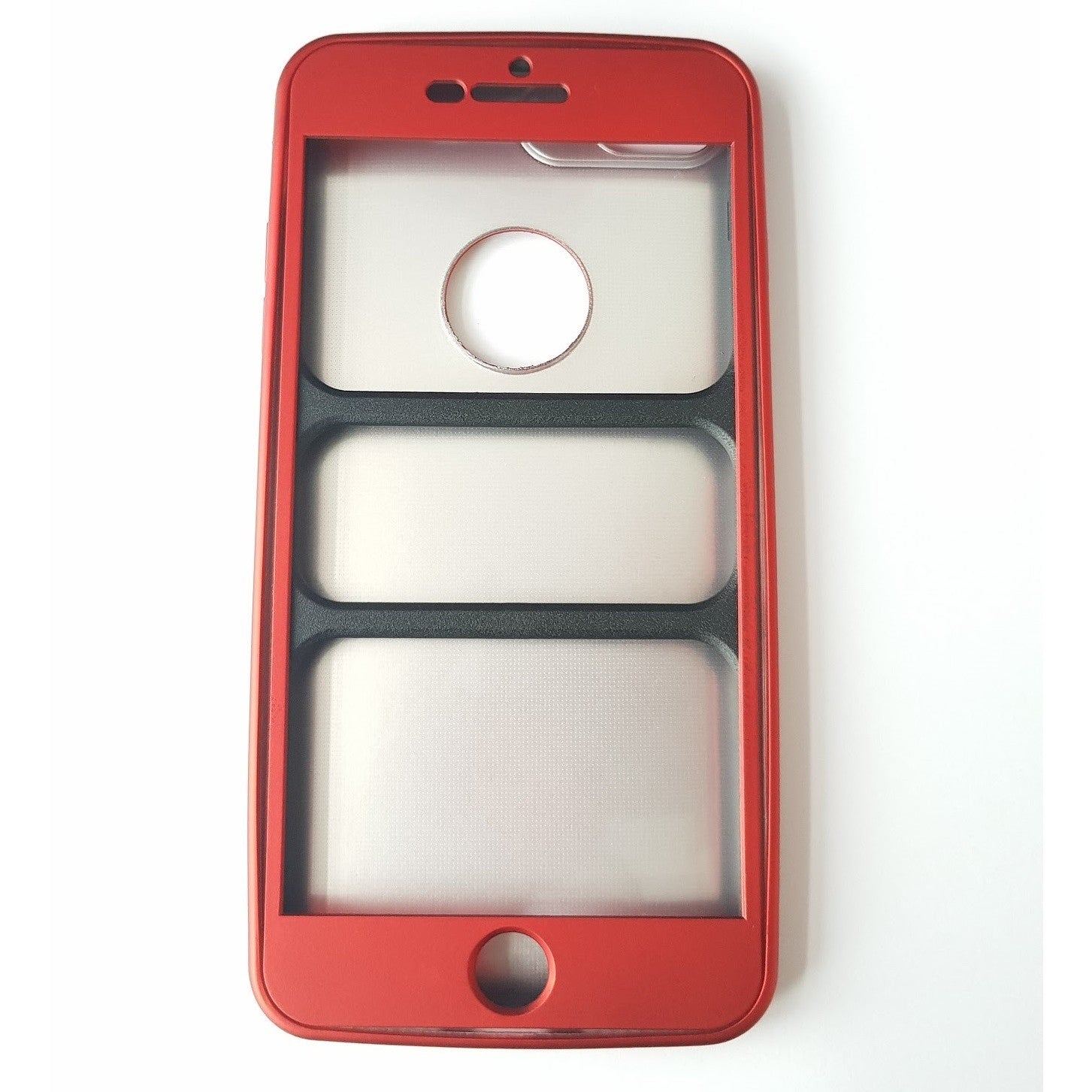 Husa Apple iPhone 7 Plus Full Silicone 360 Rosu-2