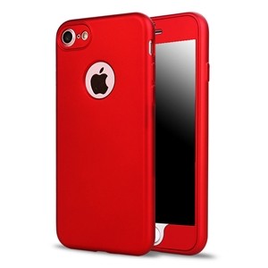 Husa Apple iPhone 7 Plus Full Silicone 360 Rosu-4