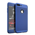 Husa Apple iPhone 7 Plus IPAKY Full Cover 360 Air cu Gauri Albastru + Folie Sticla-0