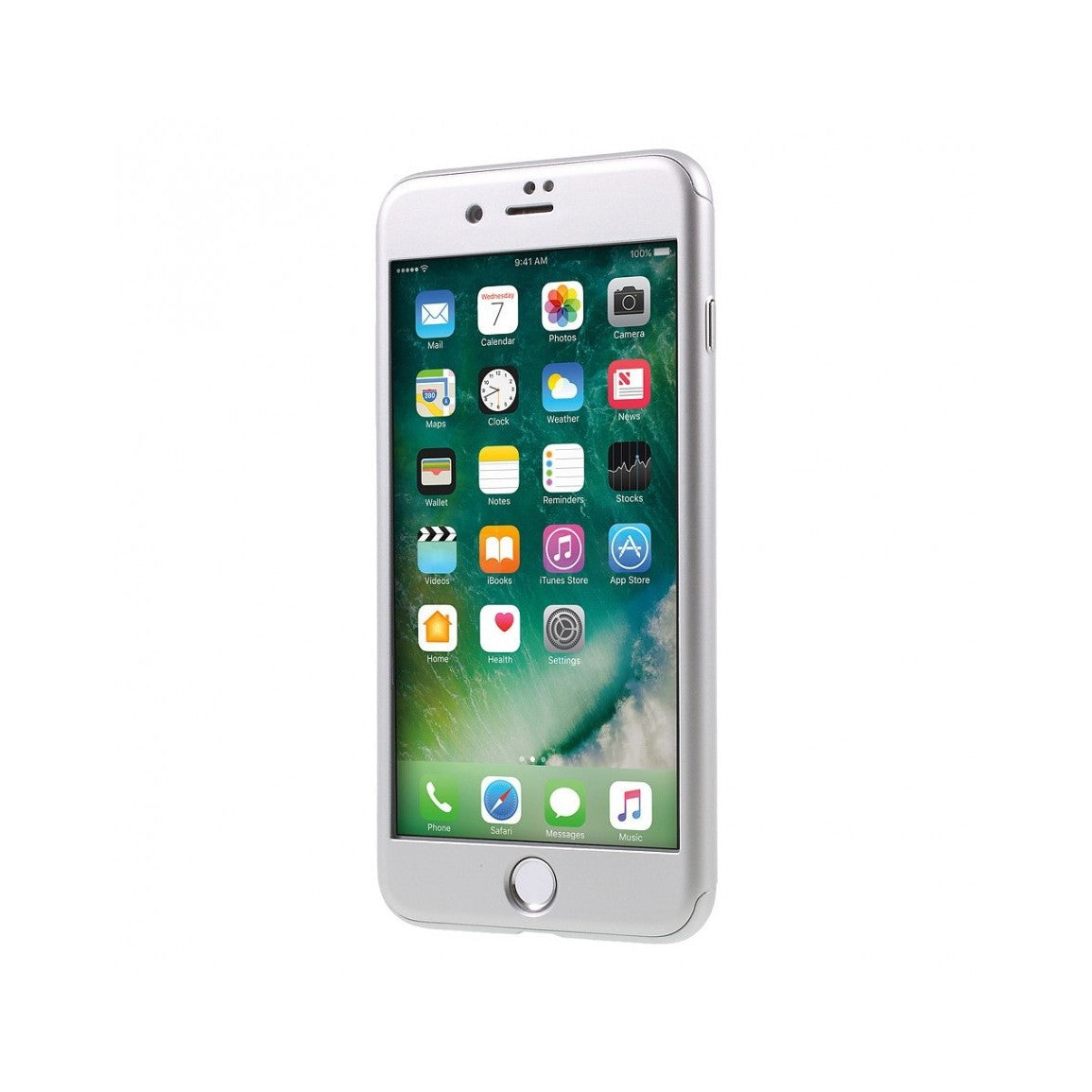Husa Apple iPhone 7 Plus IPAKY Full Cover 360 Argintiu + Folie Cadou-5