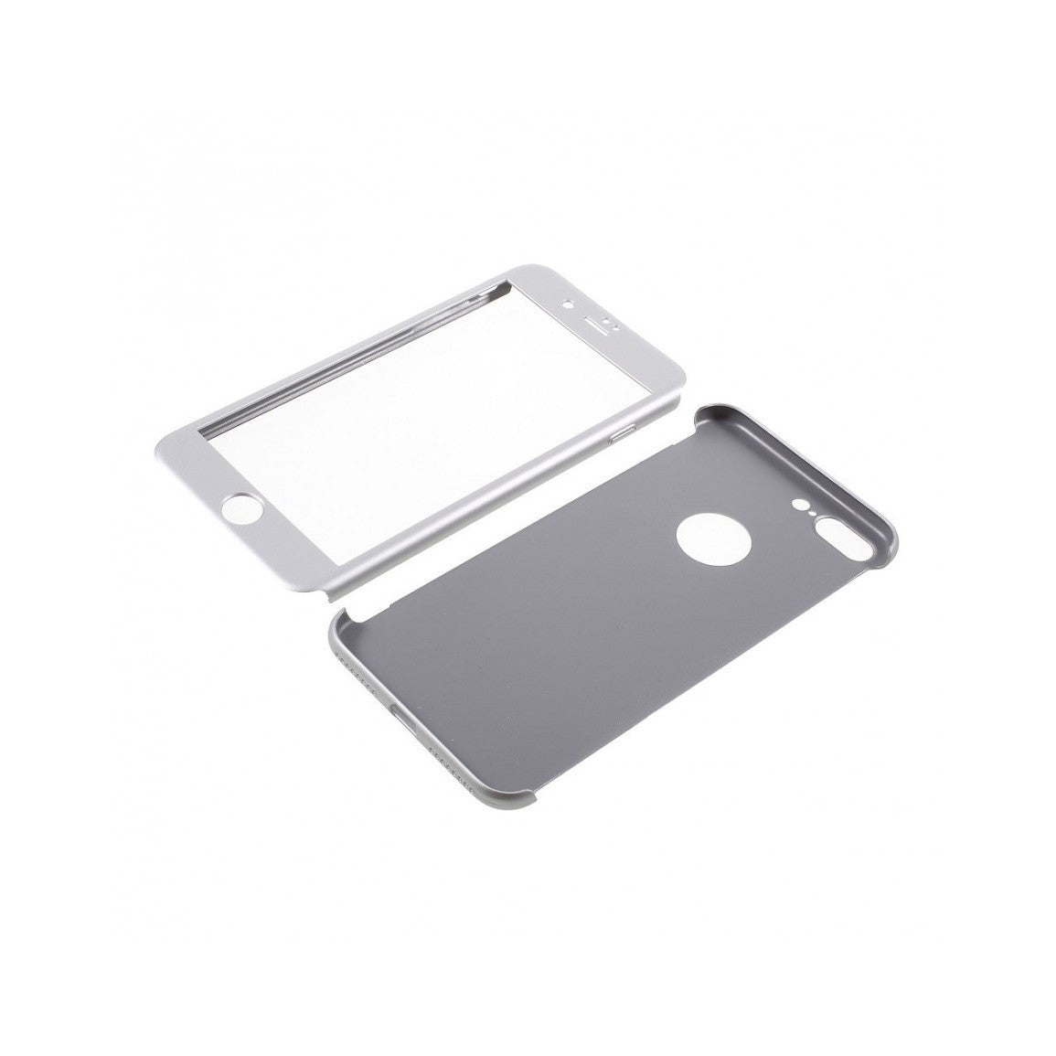 Husa Apple iPhone 7 Plus IPAKY Full Cover 360 Argintiu + Folie Cadou-7