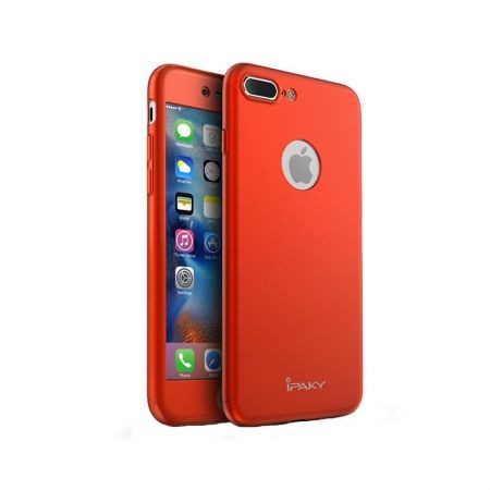 Husa Apple iPhone 7 Plus IPAKY Full Cover 360 Rosu + Folie Cadou-2