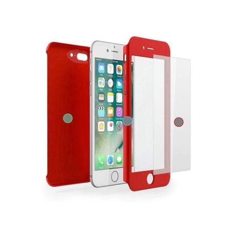 Husa Apple iPhone 7 Plus IPAKY Full Cover 360 Rosu + Folie Cadou-4