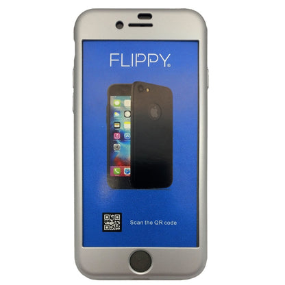 Husa de protectie Flippy Premium Full Cover 360 pentru Apple iPhone 7 Argintiu cu Folie sticla inclusa-1