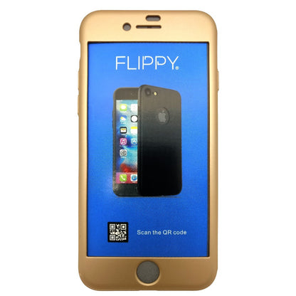 Husa Apple iPhone 7 Premium Full Cover 360 Auriu + Folie Cadou-1