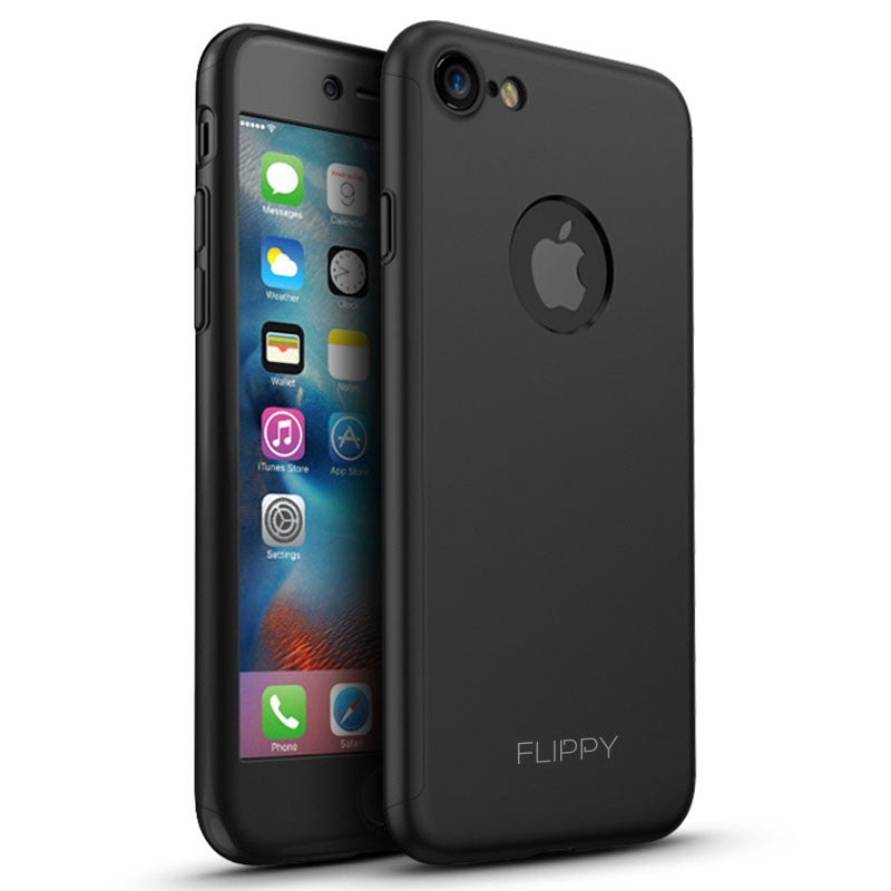 Husa Apple iPhone 7 Premium Full Cover 360 Negru + Folie Cadou-8