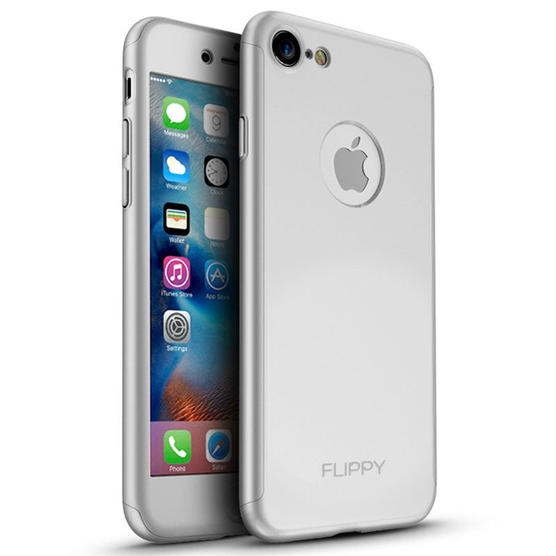 Husa Apple iPhone 8 Full Cover 360 Argintiu + Folie Cadou-2