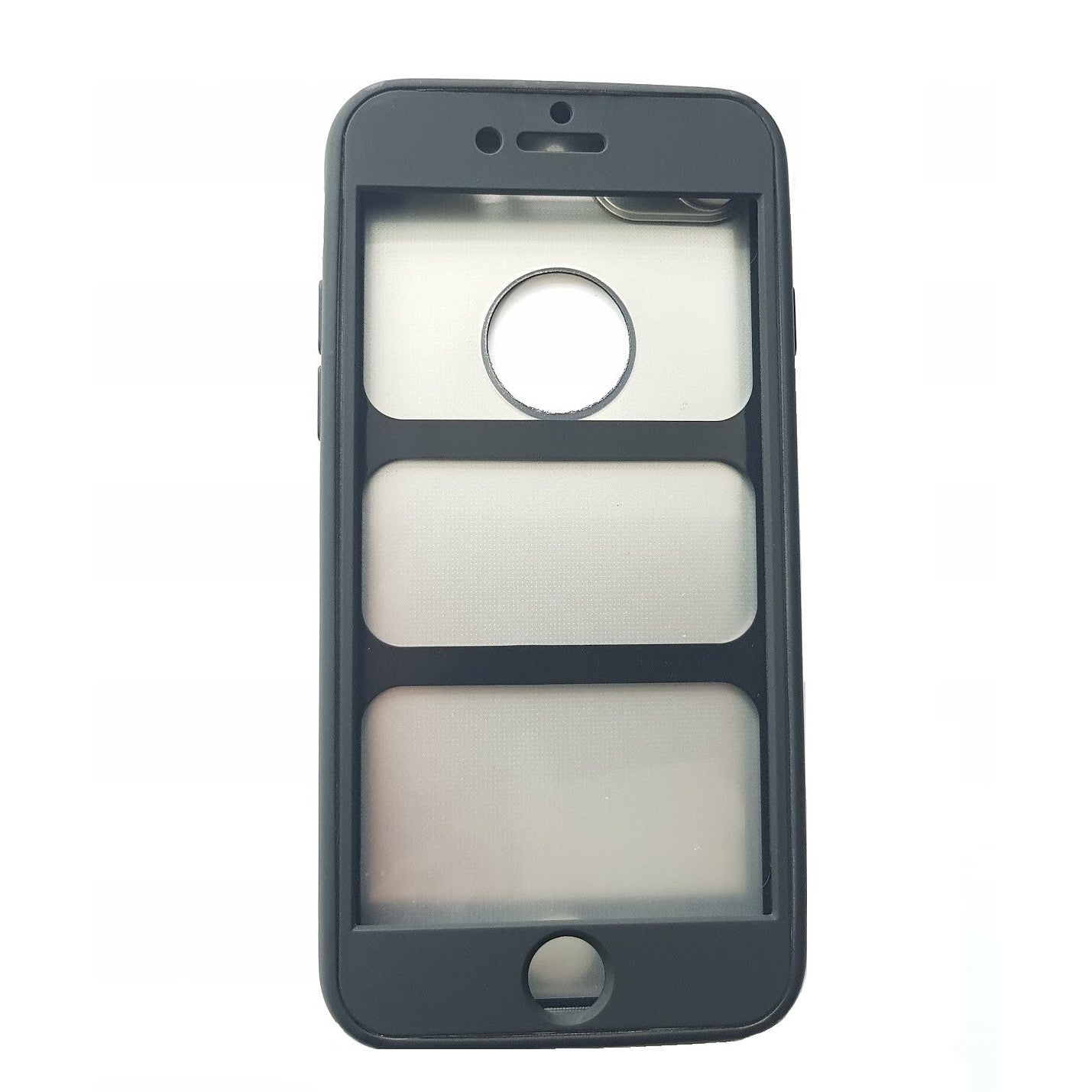 Husa Apple iPhone 8 Full Silicone 360 Negru + Folie de protectie-2