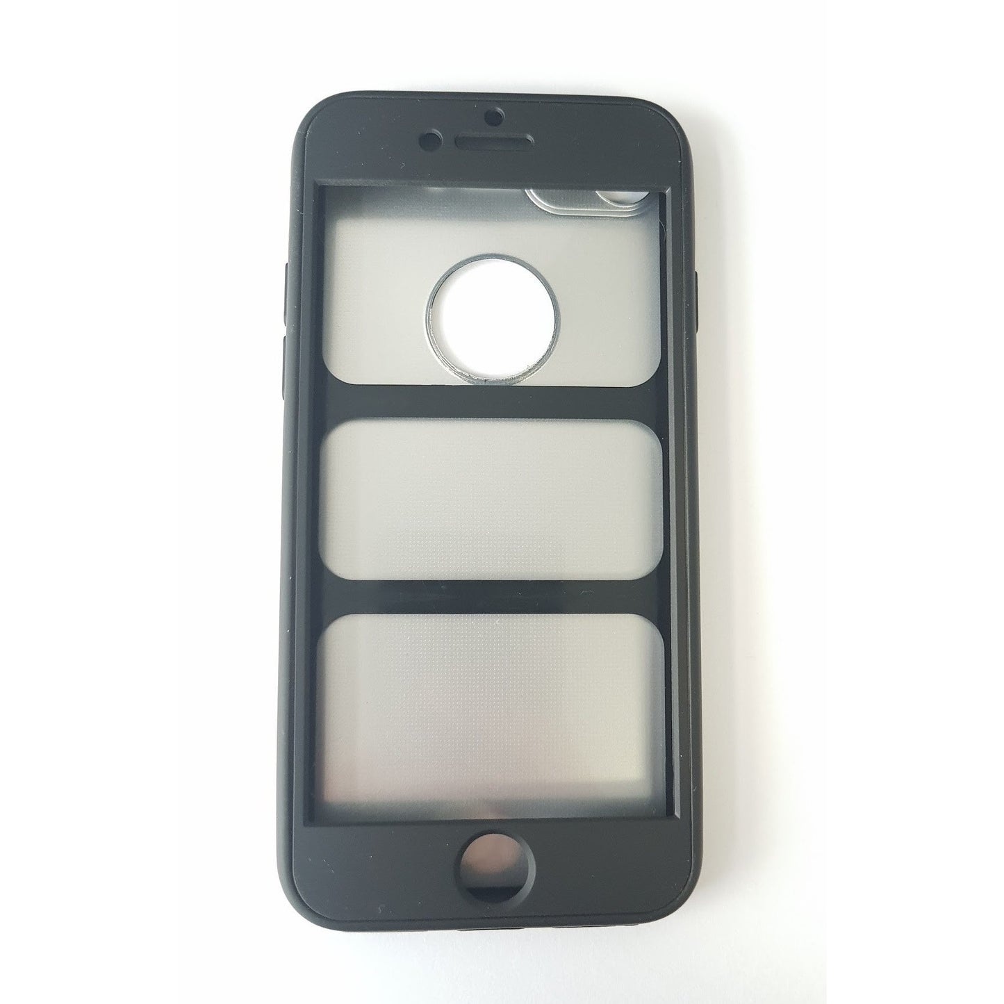 Husa Apple iPhone 8 Full Silicone 360 Negru + Folie de protectie-3