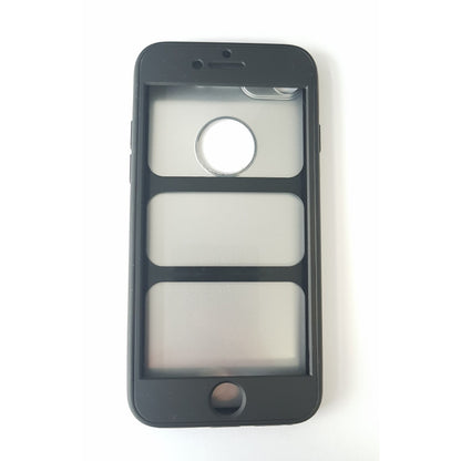 Husa Apple iPhone 8 Full Silicone 360 Negru + Folie de protectie-3