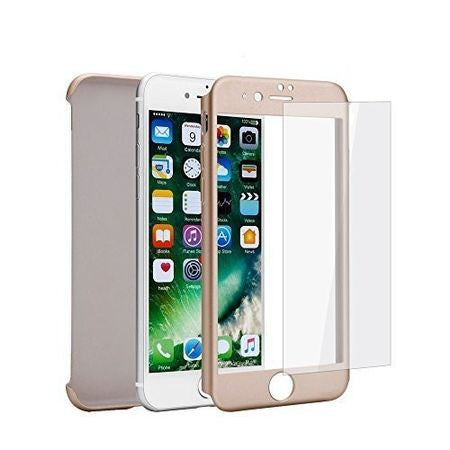 Husa Apple iPhone 8 IPAKY Full Cover 360 Auriu + Folie Cadou-8