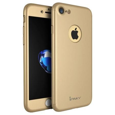 Husa Apple iPhone 8 IPAKY Full Cover 360 Auriu + Folie Cadou-9