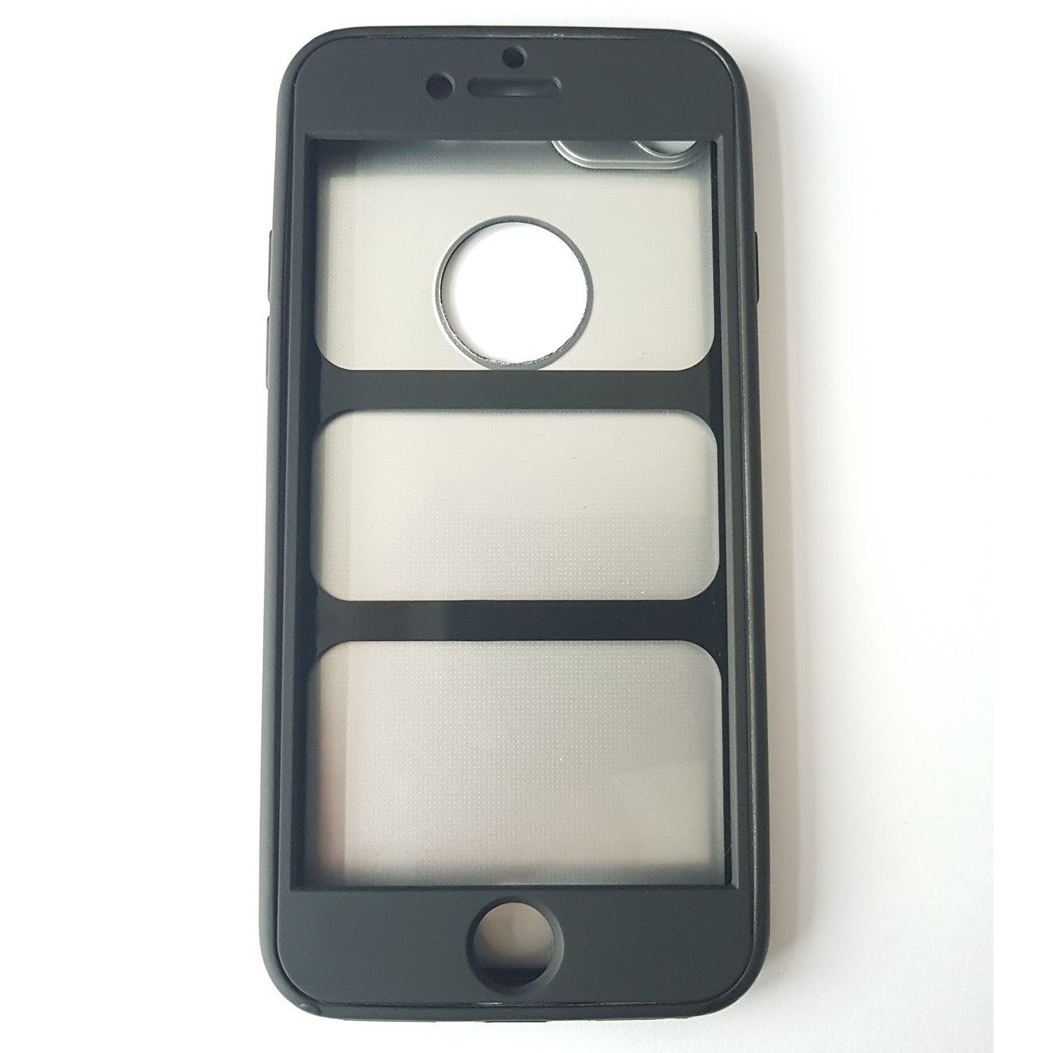 Husa Apple iPhone 8 Plus Full Silicone 360 Negru + Folie de protectie-6