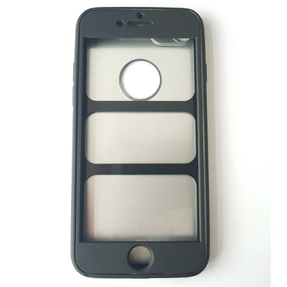 Husa Apple iPhone 8 Plus Full Silicone 360 Negru + Folie de protectie-6