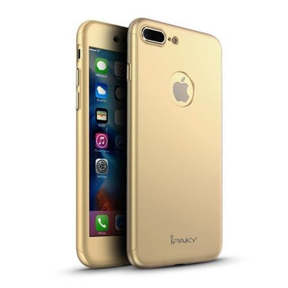 Husa Apple iPhone 8 Plus IPAKY Full Cover 360 Auriu + Folie Cadou-7