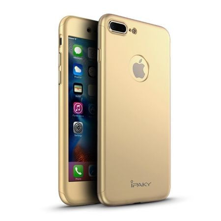 Husa Apple iPhone 8 Plus IPAKY Full Cover 360 Auriu + Folie Cadou-7