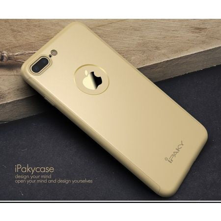 Husa Apple iPhone 8 Plus IPAKY Full Cover 360 Auriu + Folie Cadou-8