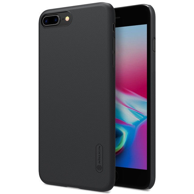 Husa Apple iPhone 8 Plus Nillkin Frosted Shield Negru + Folie de protectie-0