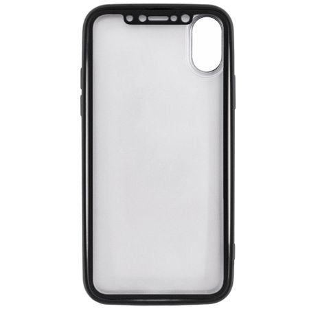 Husa Apple iPhone X Full Silicone 360 Negru + Folie de protectie-2