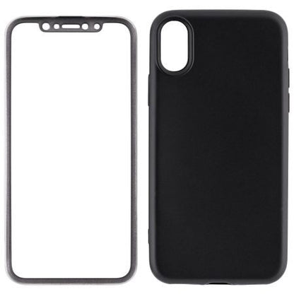 Husa Apple iPhone X Full Silicone 360 Negru + Folie de protectie-4