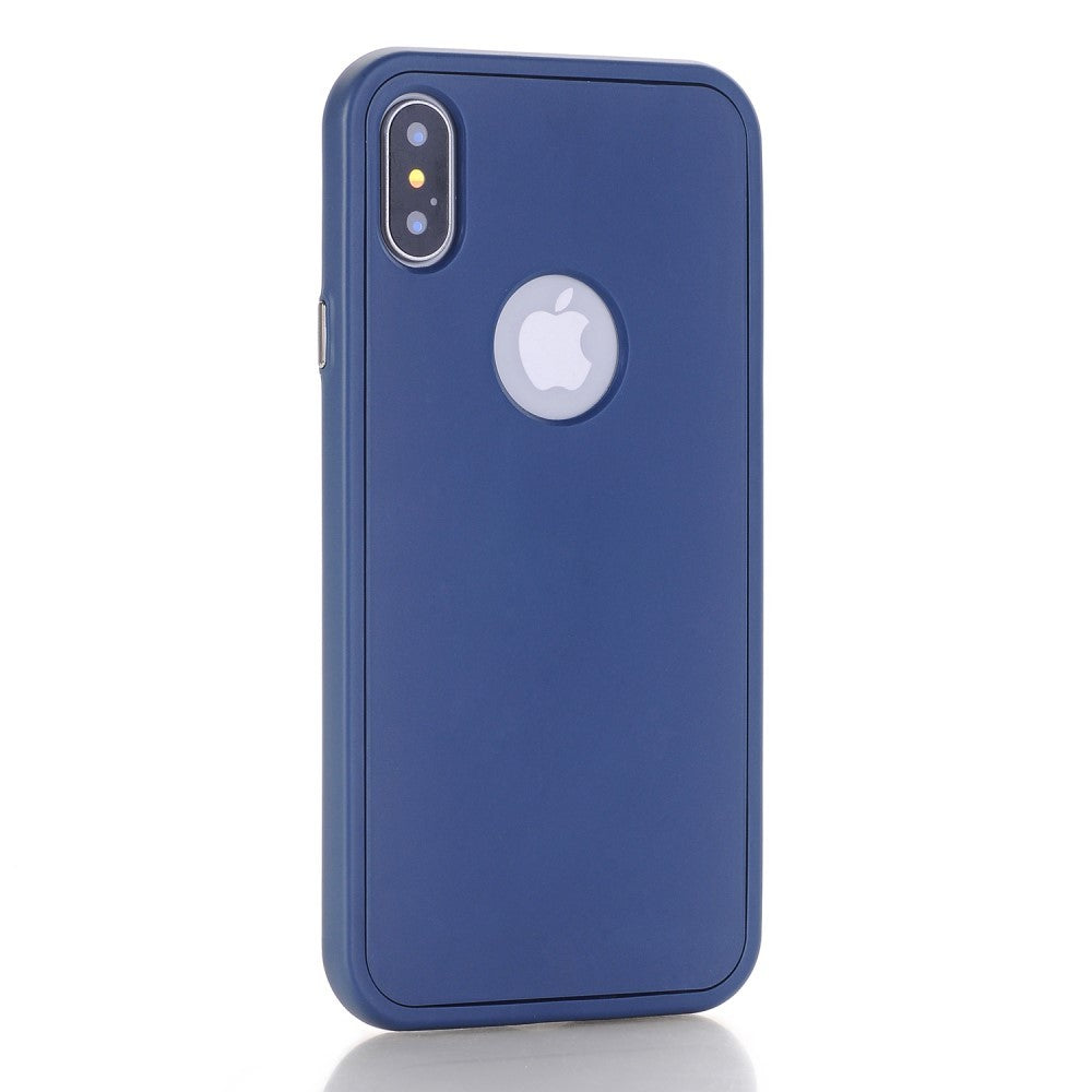 Husa Apple iPhone X Full Silicone Albastru-3