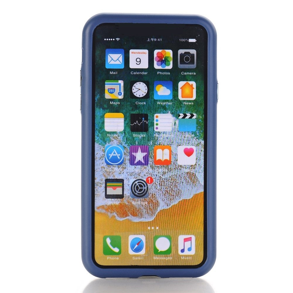 Husa Apple iPhone X Full Silicone Albastru-5