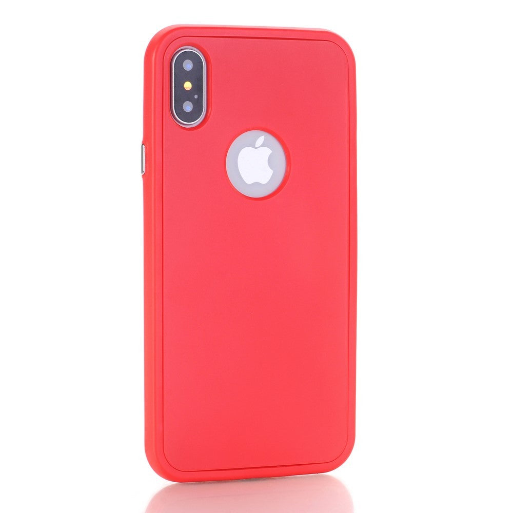 Husa Apple iPhone X Full Silicone Rosu-6