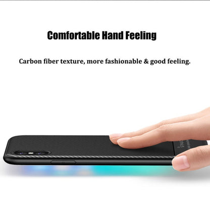 Husa Apple iPhone X IPAKY Carbon Fiber Negru-2