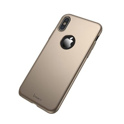 Husa Apple iPhone X IPAKY Full Cover 360 Auriu + Folie Cadou-3