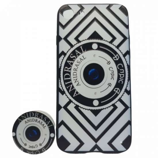 Husa Apple iPhone X/XS Multicolor Model Camera Foto + Popsocket inclus-1