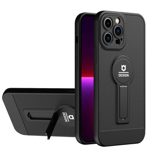 Husa Armor Design cu Stand pentru Apple iPhone 11 Pro, Negru, Suport Auto Magnetic, Wireless Charge, Protectie Antisoc, Flippy-0