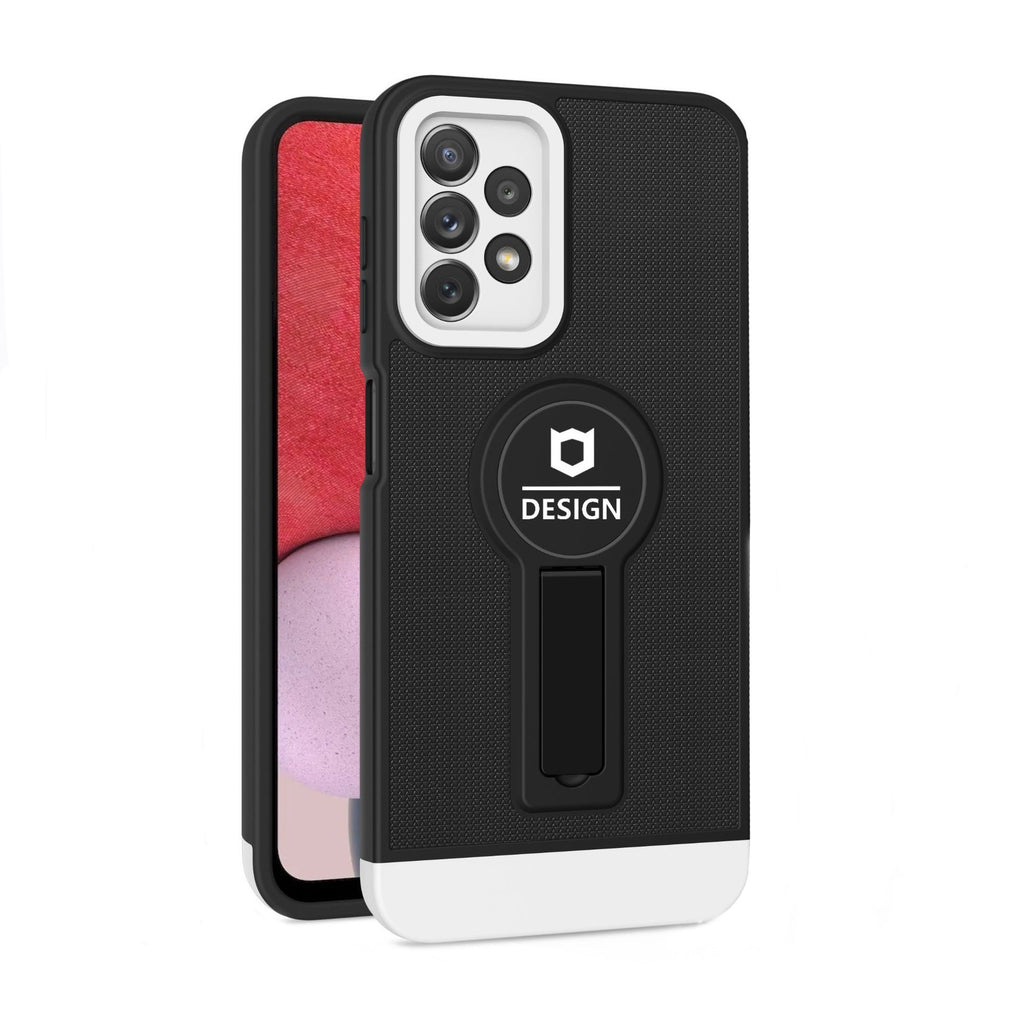 Husa Armor Design cu Stand pentru Apple iPhone 14 Plus (6.7) Negru/Alb, Suport Auto Magnetic, Protectie Antisoc, Flippy-6