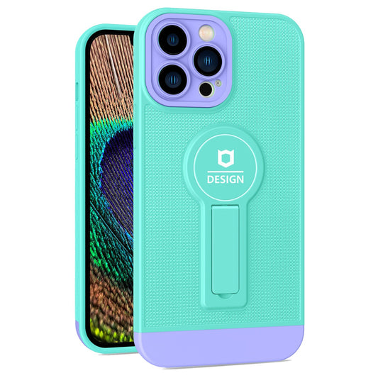 Husa Armor Design cu Stand pentru iPhone 11, Blue/Mov, Suport Auto Magnetic, Wireless Charge, Protectie Antisoc, Flippy-0