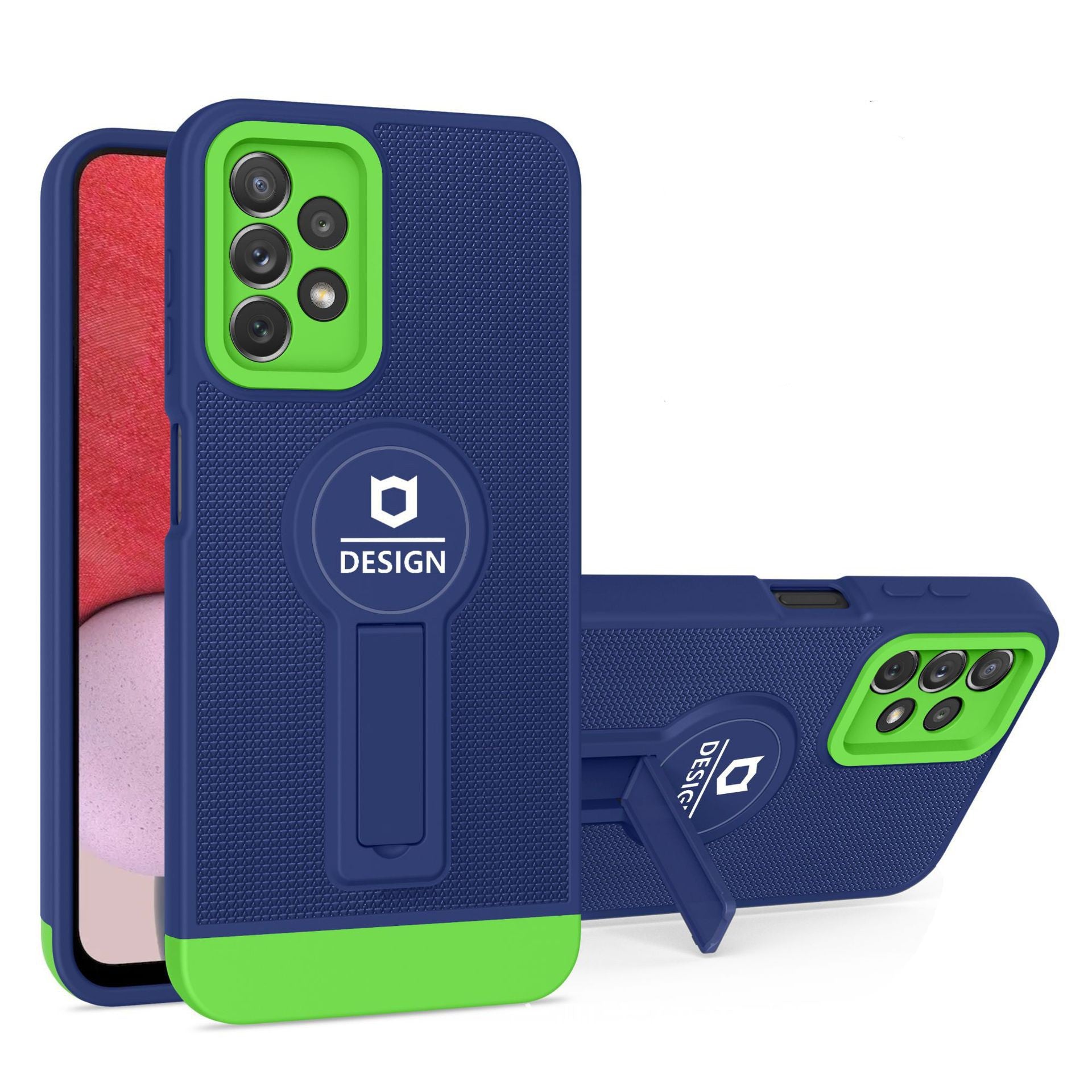 Husa Armor Design cu Stand pentru iPhone 11 Pro, Albastru/ Verde, Suport Auto Magnetic, Wireless Charge, Protectie Antisoc, Flippy-1