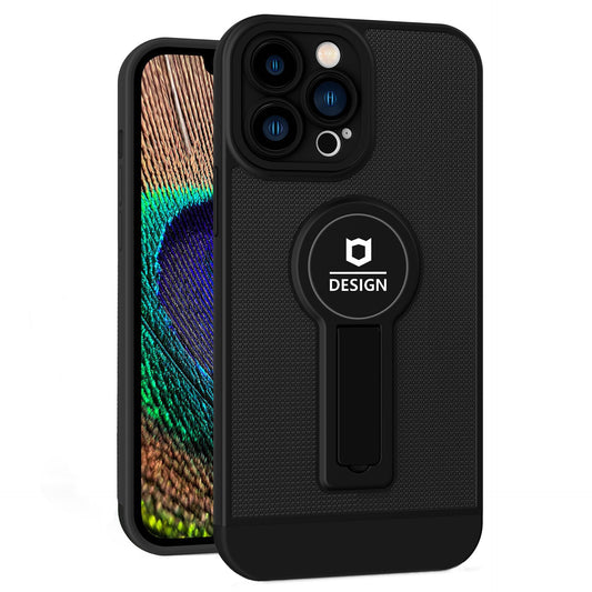 Husa Armor Design cu Stand pentru iPhone 11 Pro Max, Negru, Suport Auto Magnetic, Wireless Charge, Protectie Antisoc, Flippy-0