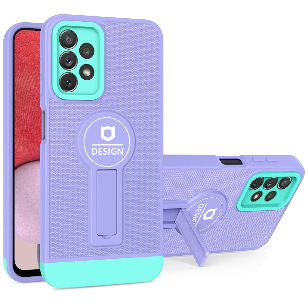 Husa Armor Design cu Stand pentru iPhone 12, Mov/Albastru, Suport Auto Magnetic, Wireless Charge, Protectie Antisoc, Flippy-1