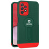 Husa Armor Design cu Stand pentru iPhone 12 Pro Max, Verde/Rosu, Suport Auto Magnetic, Wireless Charge, Protectie Antisoc, Flippy-0