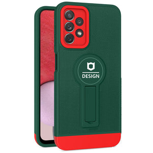 Husa Armor Design cu Stand pentru iPhone 12 Pro Max, Verde/Rosu, Suport Auto Magnetic, Wireless Charge, Protectie Antisoc, Flippy-0