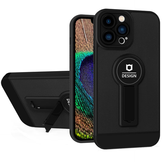 Husa Armor Design cu Stand pentru iPhone 12 Pro, Negru, Suport Auto Magnetic, Wireless Charge, Protectie Antisoc, Flippy-1