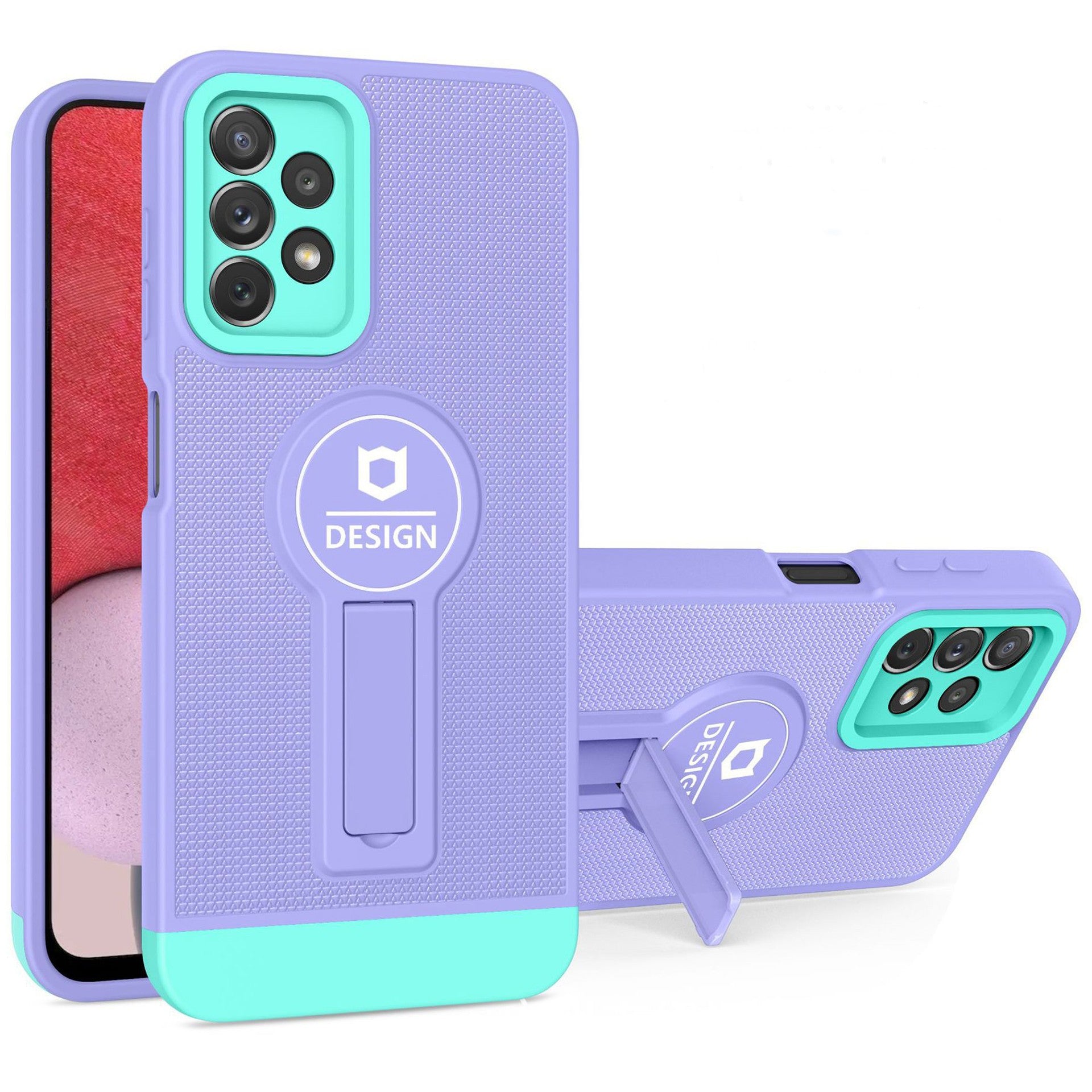 Husa Armor Design cu Stand pentru iPhone 13 Pro, Mov/Albastru, Suport Auto Magnetic, Wireless Charge, Protectie Antisoc, Flippy-1