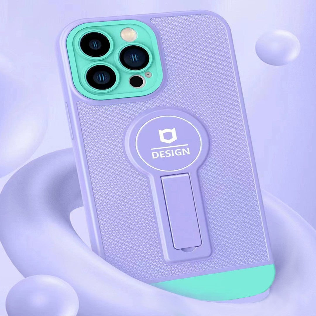 Husa Armor Design cu Stand pentru iPhone 13 Pro, Mov/Albastru, Suport Auto Magnetic, Wireless Charge, Protectie Antisoc, Flippy-4
