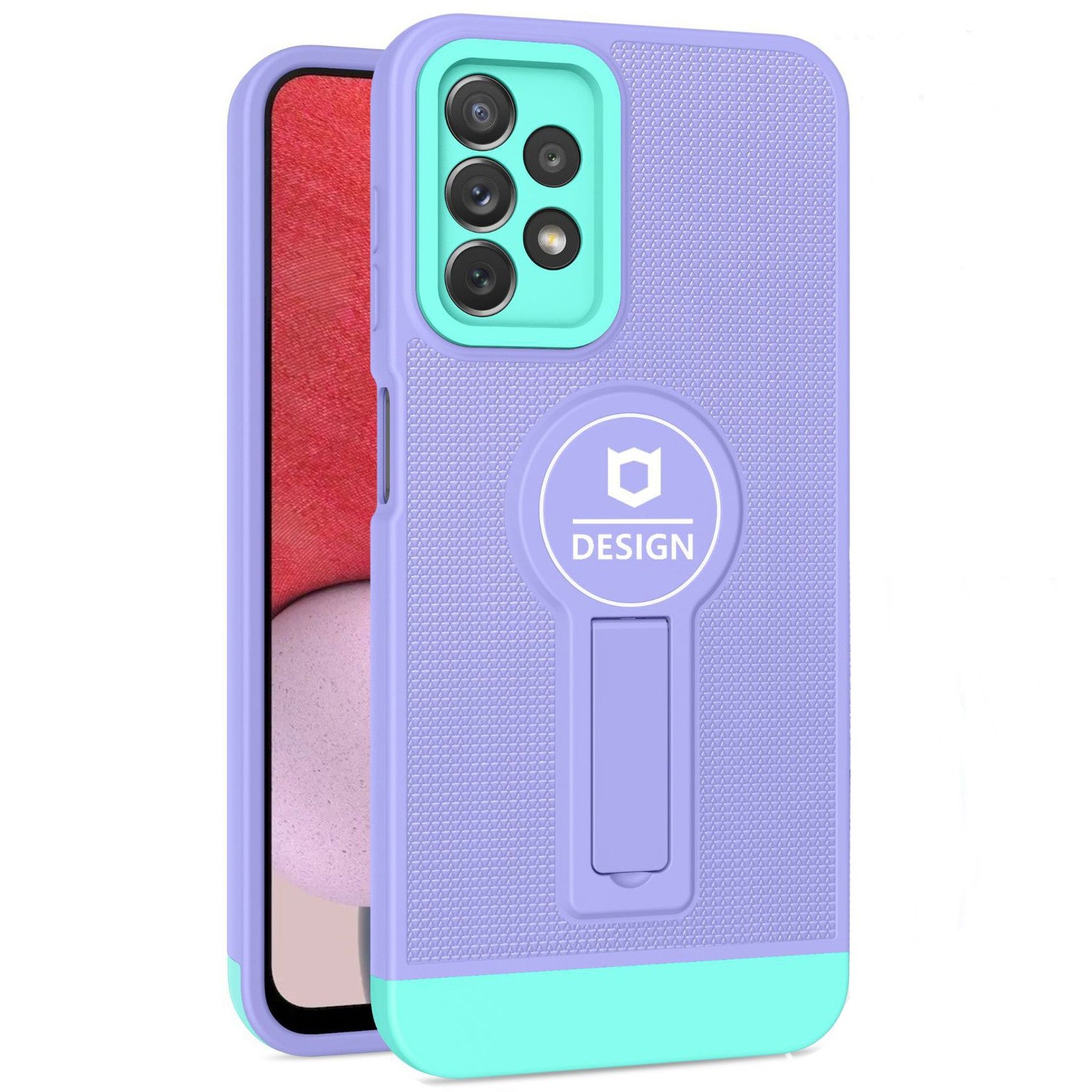 Husa Armor Design cu Stand pentru iPhone 13 Pro, Mov/Albastru, Suport Auto Magnetic, Wireless Charge, Protectie Antisoc, Flippy-0