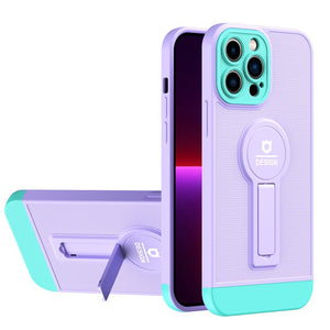 Husa Armor Design cu Stand pentru Apple iPhone 14 Pro Max Mov/Albastru, Suport Auto Magnetic, Protectie Antisoc, Flippy-0