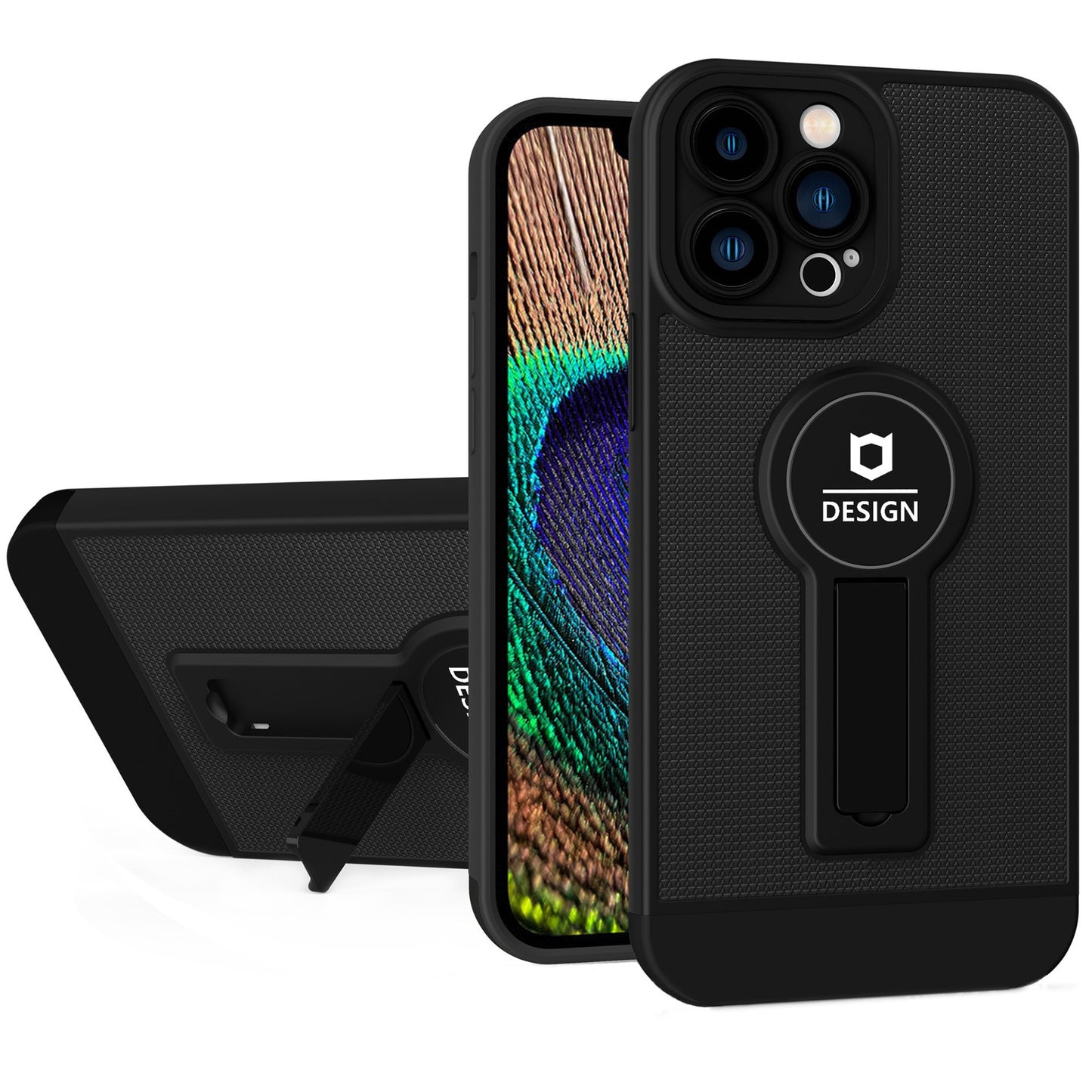 Husa Armor Design cu Stand pentru Samsung Galaxy A03, Negru, Suport Auto Magnetic, Wireless Charge, Protectie Antisoc, Flippy-1