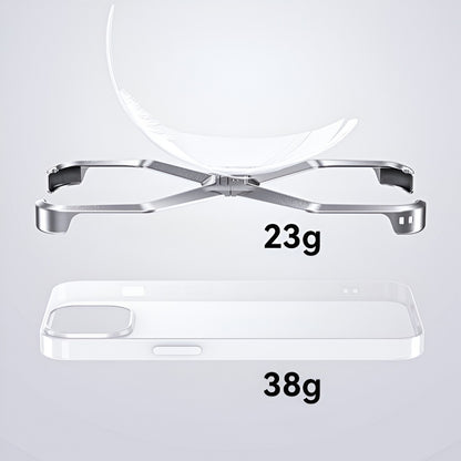 Husa Armor X Compatibila cu iPhone 15, Flippy, Aliaj de Aluminiu, Antisoc, Antizgarieturi, Impermeabila, Margini cu 2 Straturi, Aderent, Montare Usoara, Surubelnita Inclusa, Gri Metalizat-2